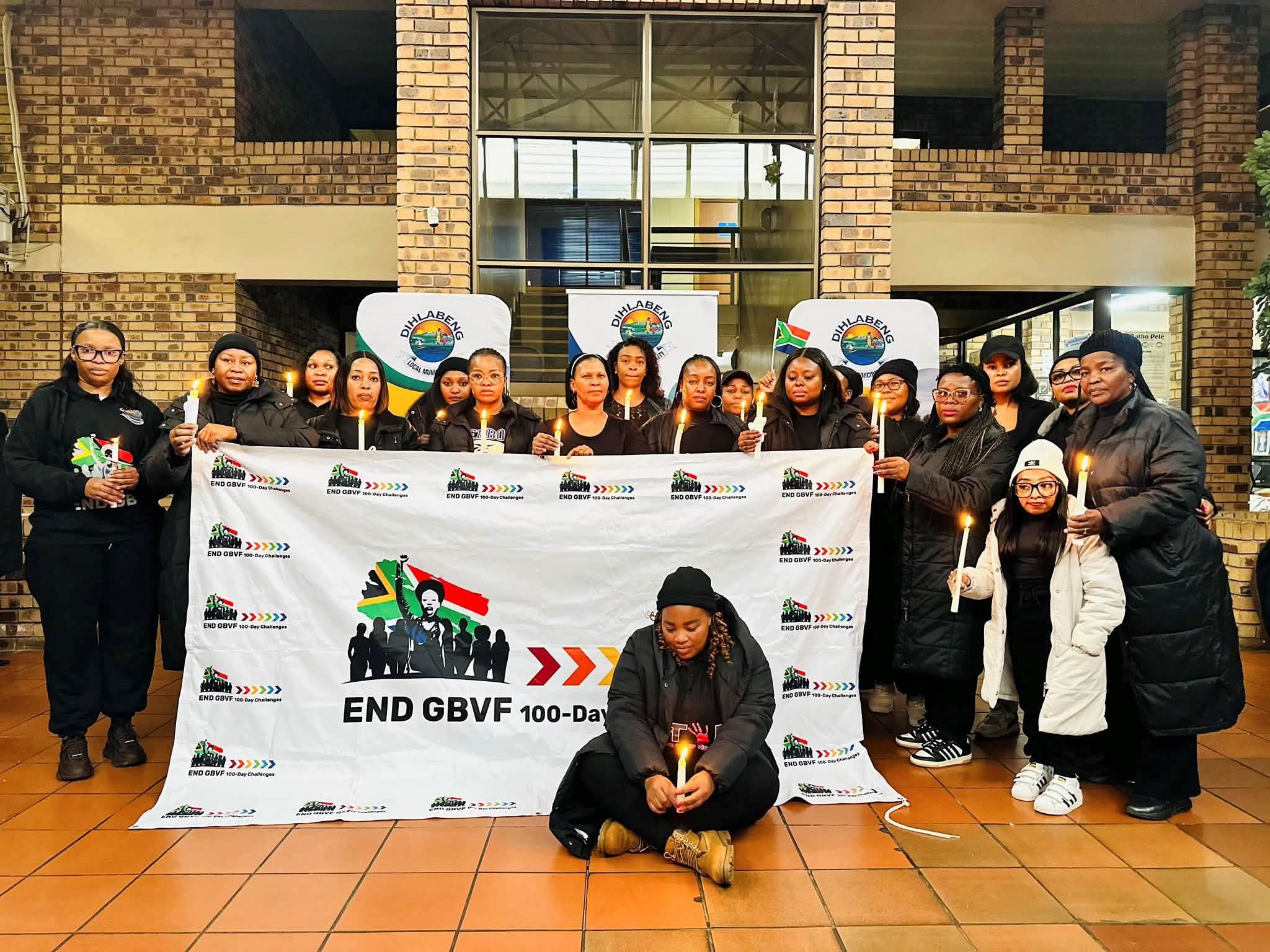 Dihlabeng Local Municipality officials stand in solidarity with victims of gender-based violence and femicide (GBVF) during a candlelight demonstration in Bethlehem, calling for an end to violence against women and girls.