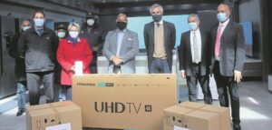 Manufacturer donates TV, masks to the local community