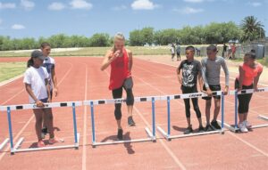 Kampioen maak atlete touwys