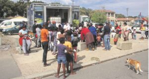 Residents enjoy a hot meal