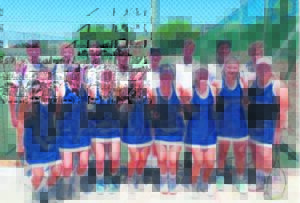 Tennis players show off their skills