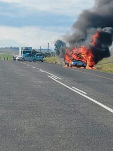 Land Rover catches alight on R45