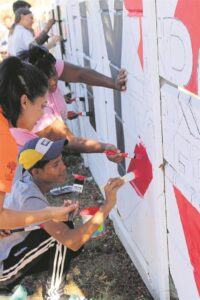 Giant mural for awareness of gender-based violence