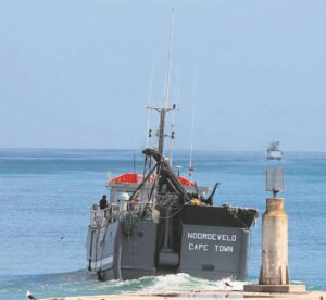 Fishing boat on its way to work