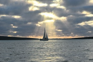 Lang strale oor Langebaan-waters