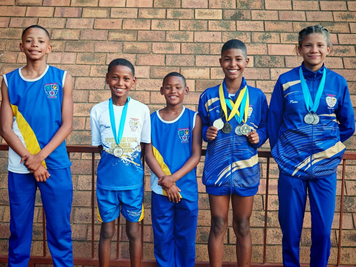 Athletes Xavier Lewis, Justin Andrew, Caydon Vraagom, Joshwinn Cross and Angell Pholman.