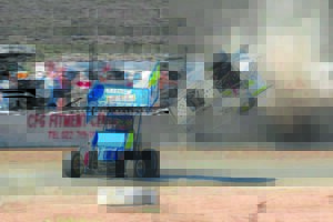 Stock car goes flying