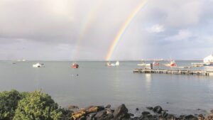 Rainbow over Saldanha Bay for the Bokke!