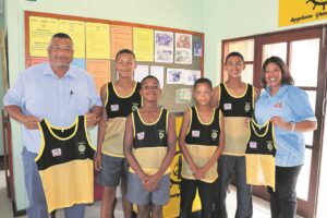 Primary-school athletes receive vests from Sea Harvest