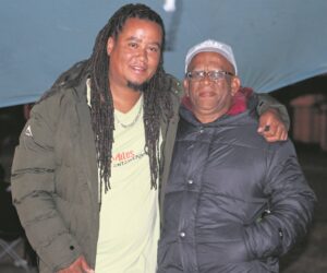 Music and fun at picnic on lawn