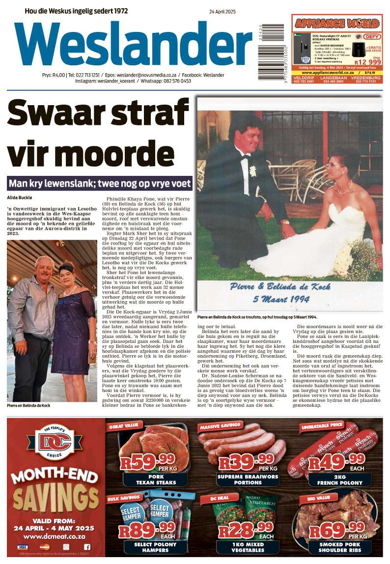 Weslander E-edtion Cover 24 April 2025