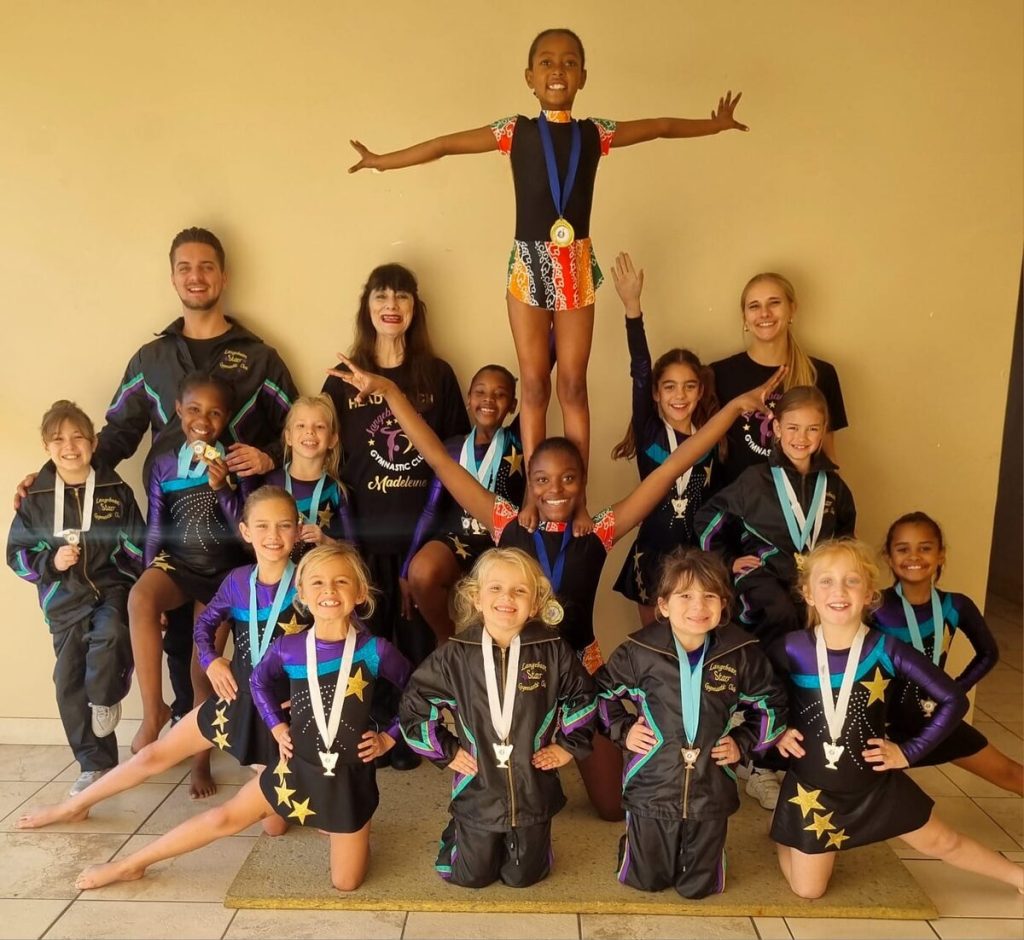 Langebaan Stars Gymnastic Club did very well in the recent district competitions. For acrobatic gymnastics they won 6 gold, 4 silver and 2 bronze medals. For tumbling a gold medal, trampoline, a silver medal and rhythmic a bronze medal. The club participated at the acrobatic competition (stages and Level 1 to 8) on Saturday 7 June in Malmesbury, rhythmic (Level 3) on Friday 30 May in Stellenbosch and tumbling and trampoline (Level 1) on Friday 13 June in Brackenfell. The entire team have made the team that will go to the Western Cape provincial championship later in the year.