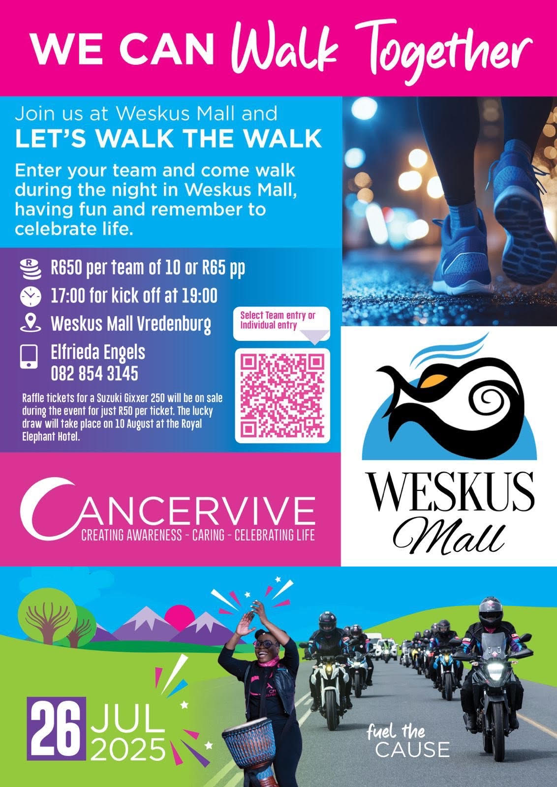 Kom stap deurnag deur Weskus Mall ten bate van kankerbewusmaking