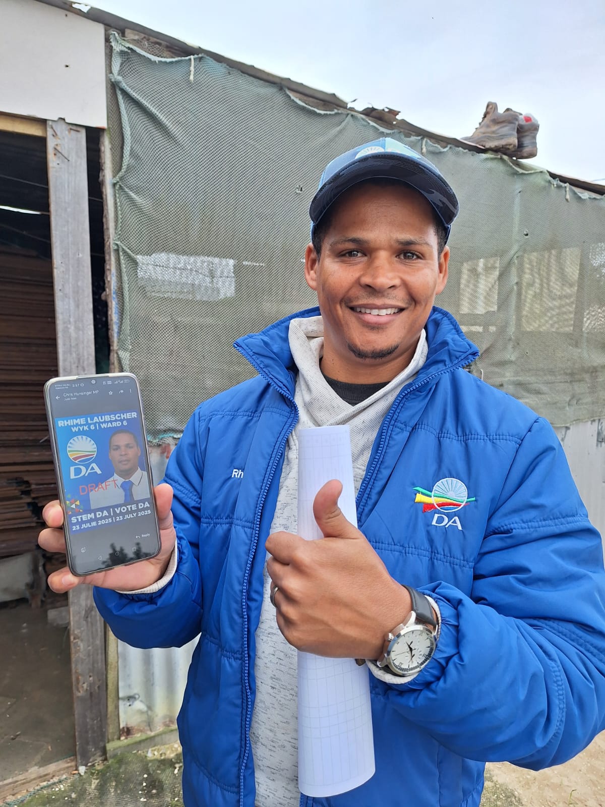 Rhime Louis Laubscher, nuwe wyksraadlid van wyk 6 in die Bergrivier-munisipaliteit.