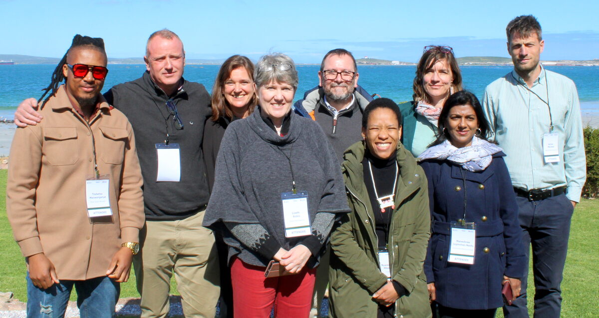 Stakeholders of the South African Kelp Farming Project (SA KFP) who announced the findings of the second phase of the feasibility study on Tuesday 12 August at the Blue Bay Lodge, Saldanha, are, from left, Tiishetso Maswanganye, dr. Brett Macey, Kristin Klose, dr. Lizeth Botes, Matt Halksworth, Nyameka Mbete, Andrea Bernatzeder, Maneshree Jugmohan-Naidu and dr. Adrian Macleod. Photo: Alida Buckle