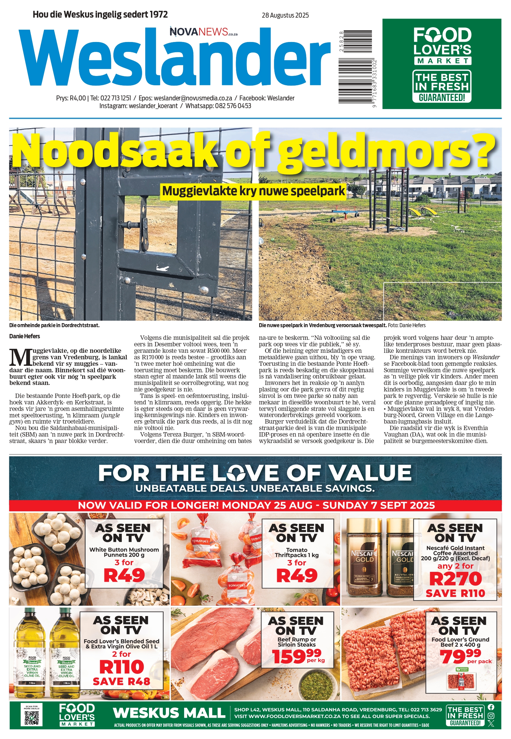 Weslander 29 August 2025 - Food Lovers Market Supplement