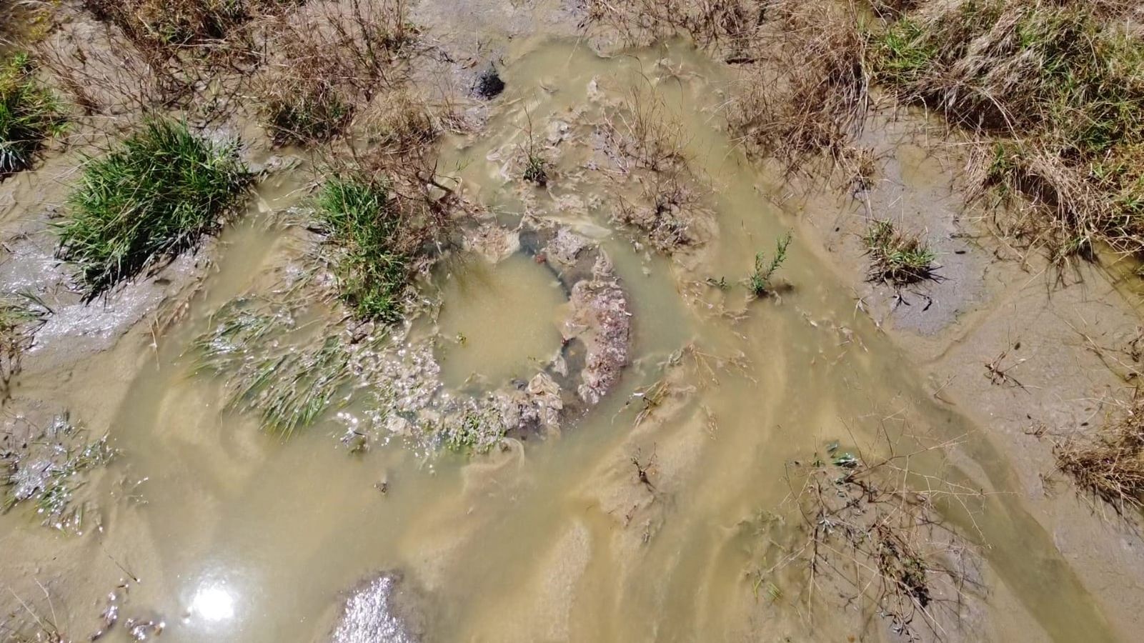 Riool loop uit waar dit nie moet nie. Foto: Danie Hefers