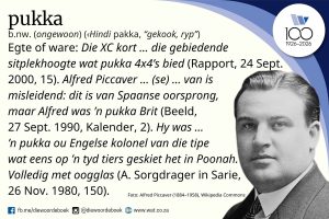 Woord van die week – pukka