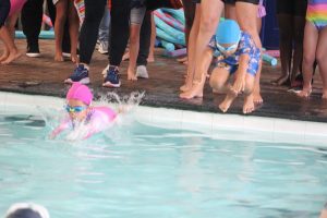 100 plunge into big pool