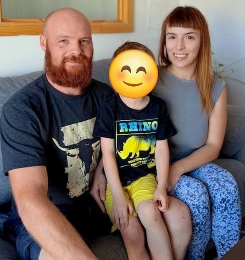 Hendrik Viljoen and Ilaria Gastaldo with their son.