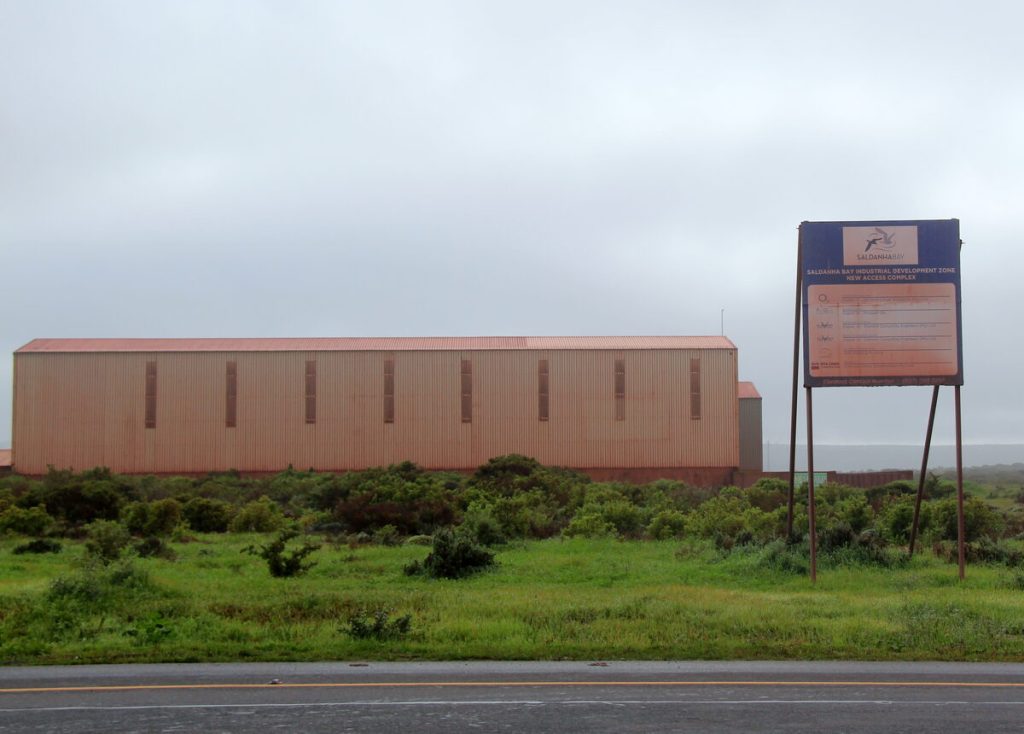 Just another industrial building near the Port of Saldanha, in pink. Photo: Noluvu Ludidi