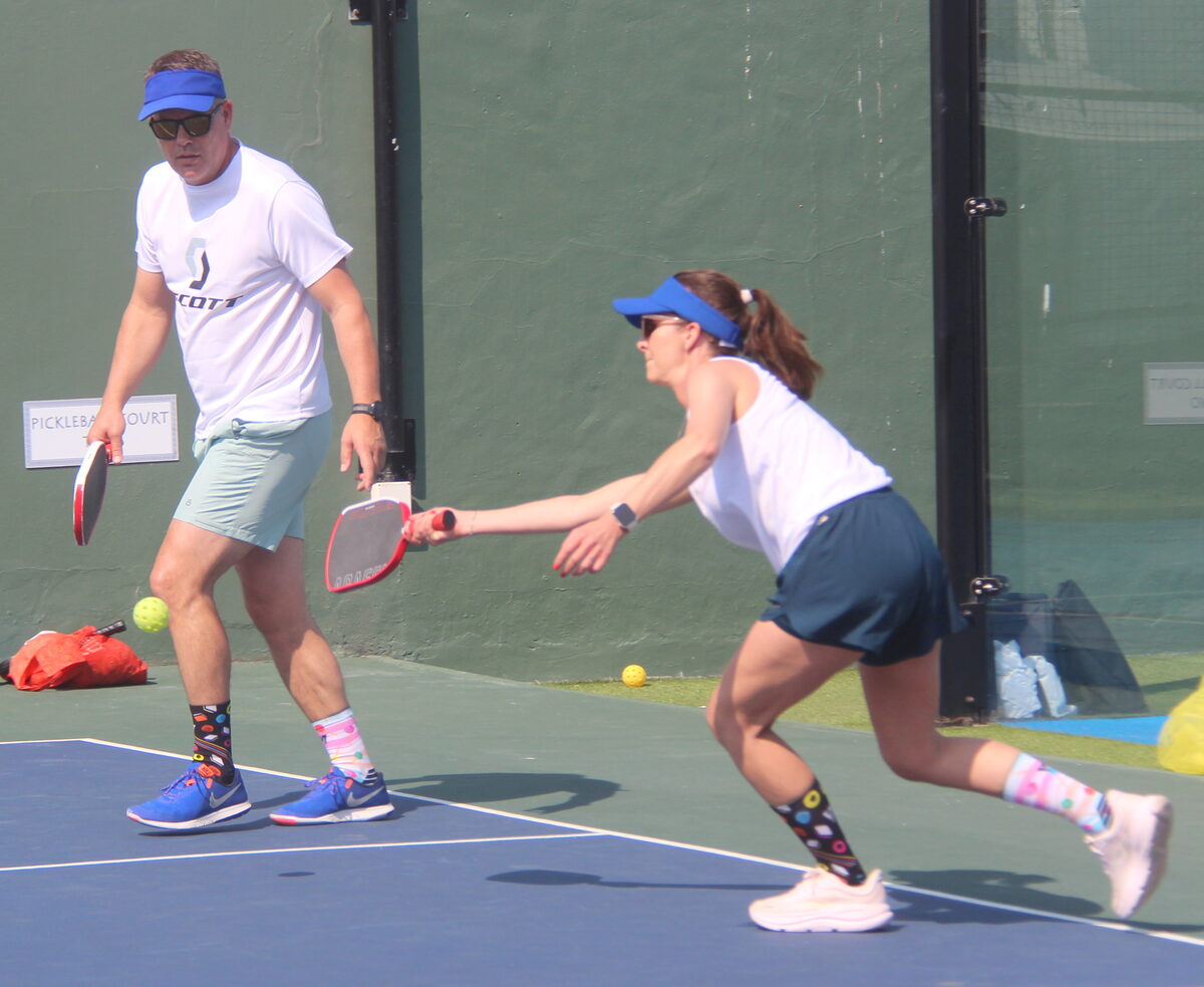 Jacques and Santie Blom of Team Flowers won the Stiles Legends Pickleball Series. Photo: Alida Buckle