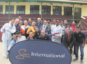 Volunteers paint primary school