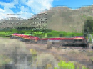 Two rescued, unscathed after train derails in valley
