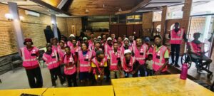 Pink bibs for parking attendants