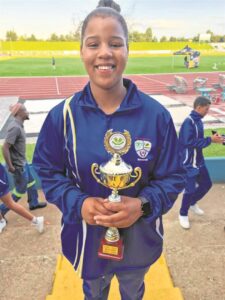 Skitter op atletiekbaan