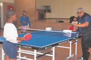 Table-tennis clinic in Zwelethemba, Worcester