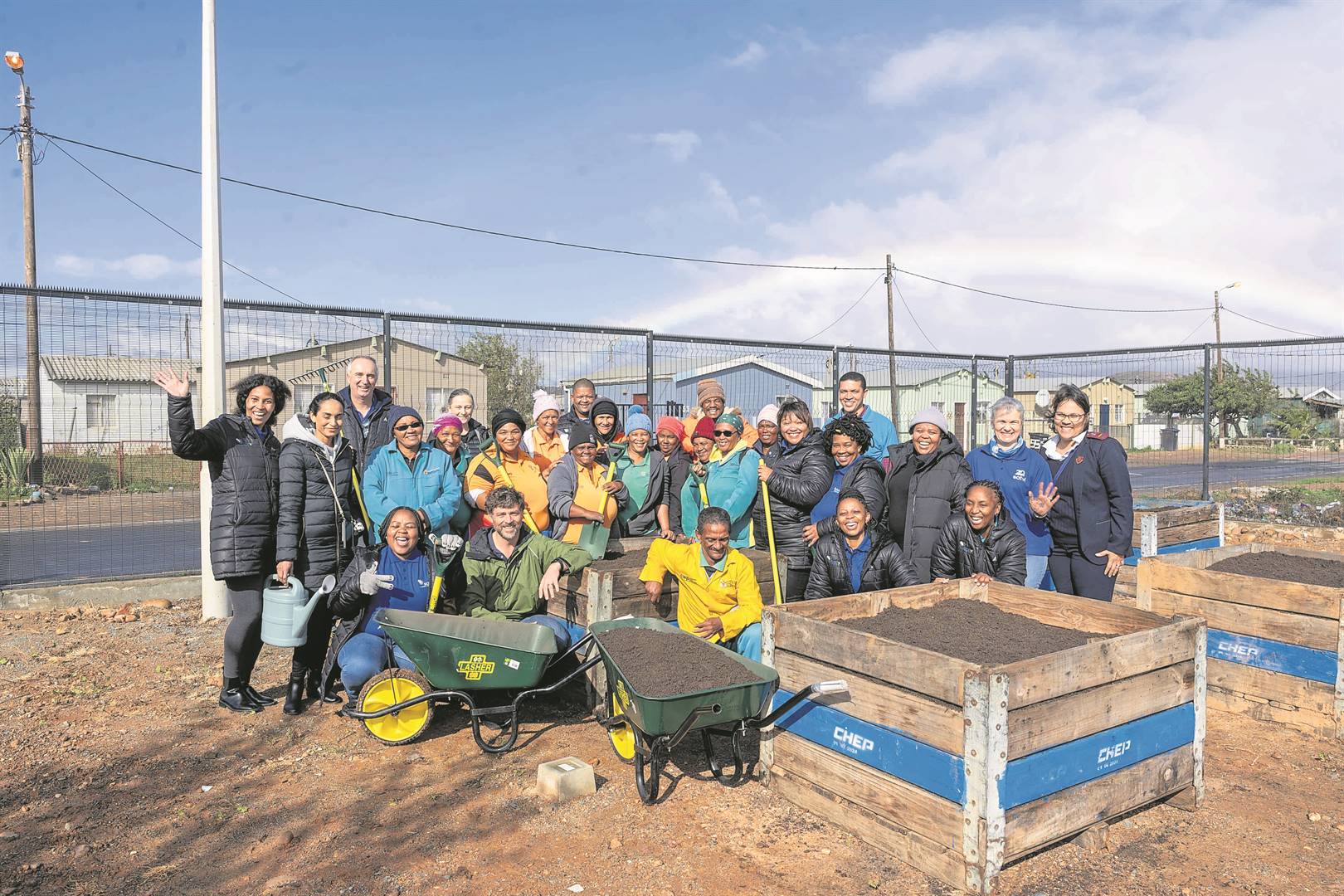 TB vaccine experts help set up clinic garden in Avian Park