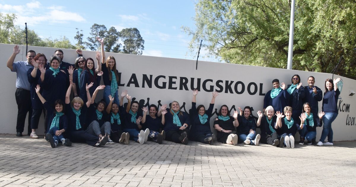 Die groep onderwysers van die Langerugskool in Worcester.