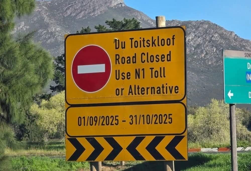 Du Toitskloofpas gesluit