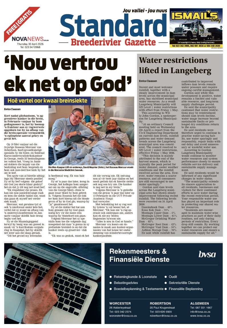 Standard Breederivier Gazette – E-edition – 30 April 2026