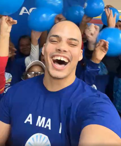 Liam Jacobs celebrating his return to the DA. Photo: Liam Jacobs/Facebook
