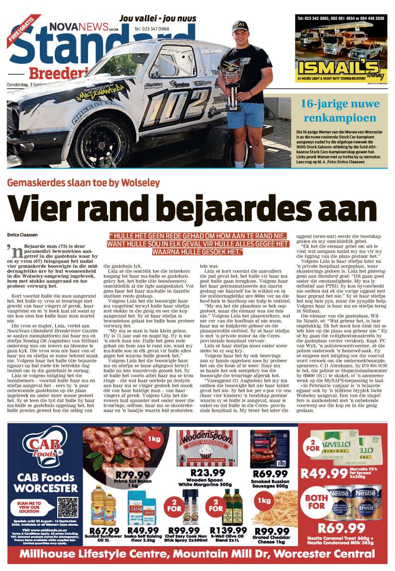 Standard Breederivier Gazette – E-edition – 3 September 2026