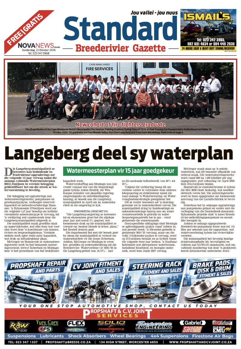 Standard Breederivier Gazette – E-edition – 22 October 2026