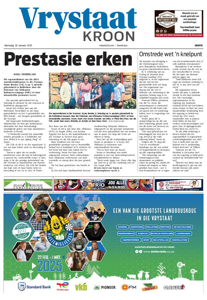 VrystaatKroon E-edition 29 January 2025