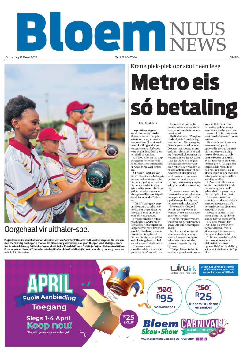 BloemNuus E-edition – 27 Maart 2025