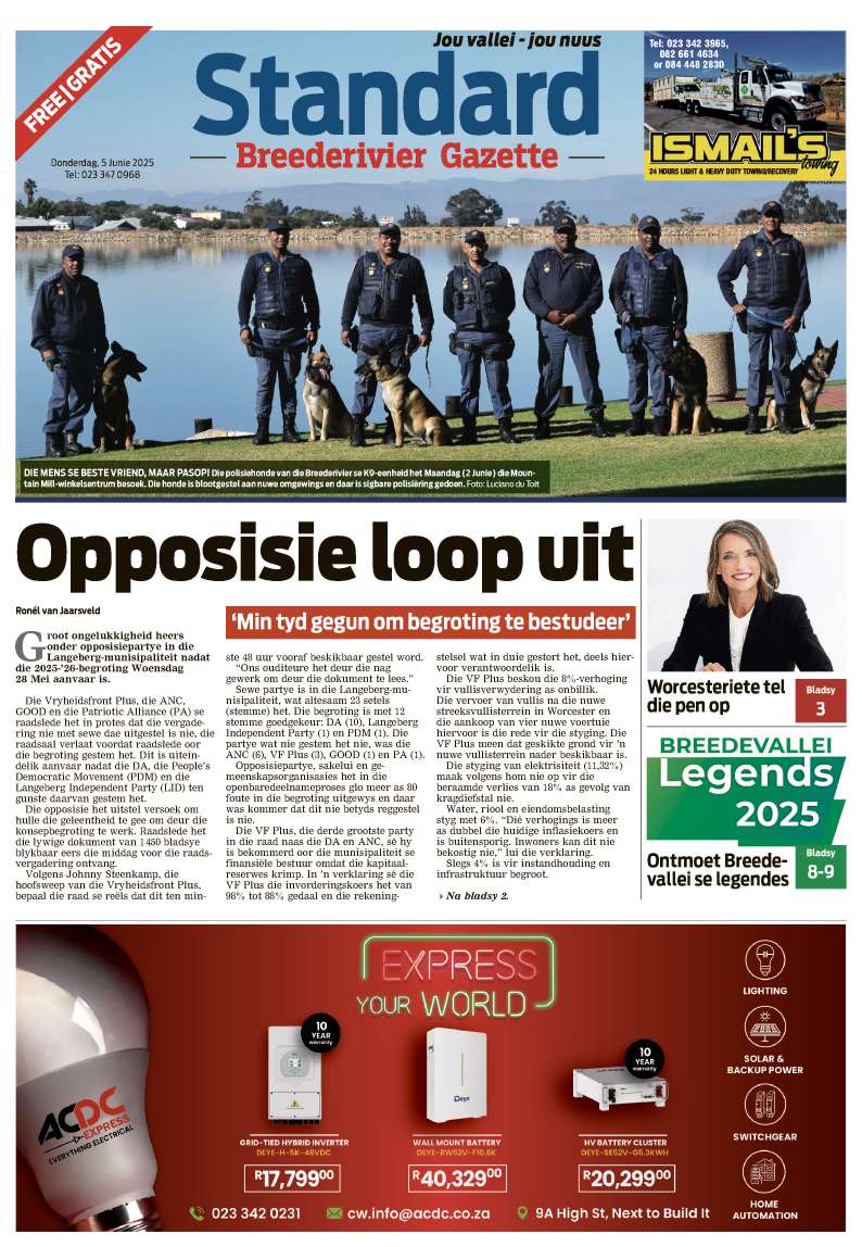 Standard Breederivier Gazette Digital Cover
