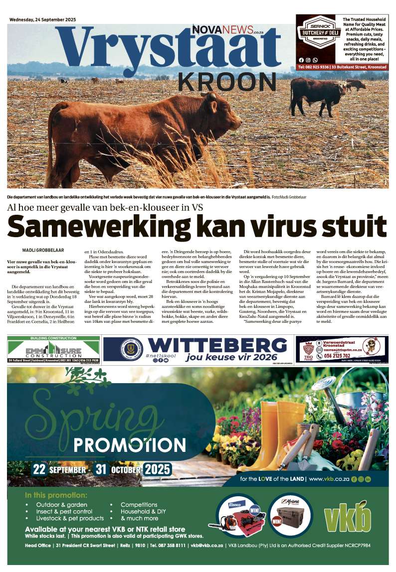 VrystaatKroon E-edition 24 September 2025