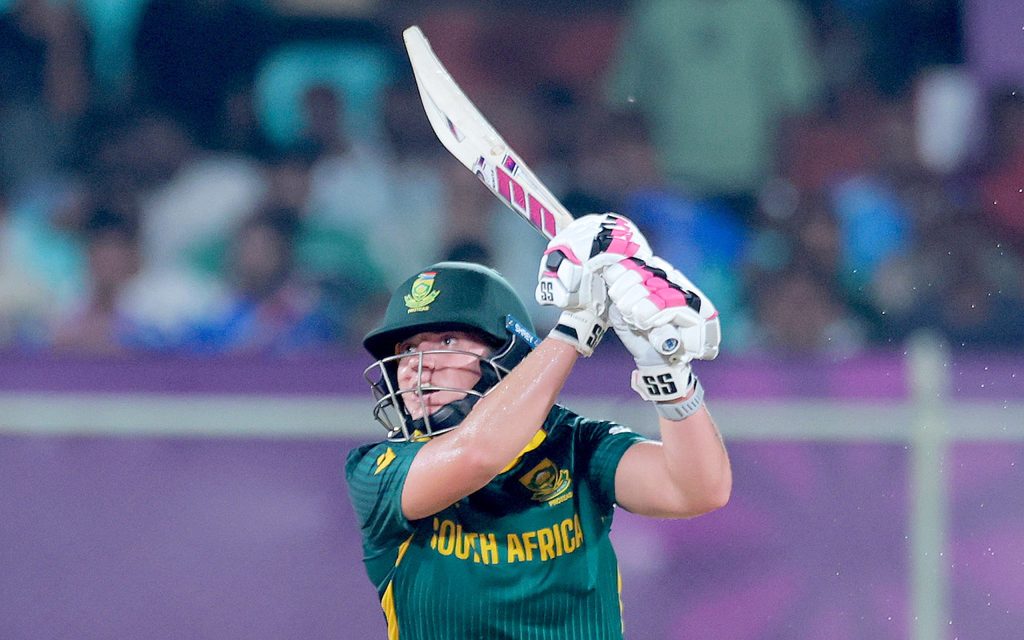 Nadine de Klerk produced one of the most spectacular innings in Women's World Cup history, smashing an unbeaten 84 from just 54 balls to guide South Africa to a sensational three-wicket victory over co-hosts India in Visakhapatnam yesterday.