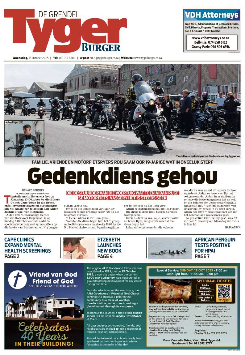 TygerBurger De Grendel E-Edition 15 Oktober 2025