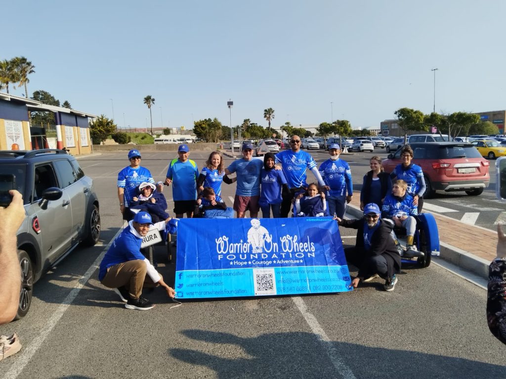 Warriors on Wheels children and families accompany Germishuys during final stretch of 1 600 km walk.