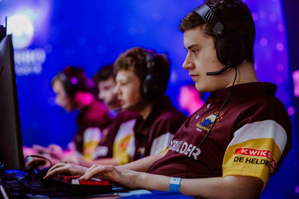 The Paul Roos Gymnasium Esports team in action during the 2025 Curro Clash National LAN competition.
