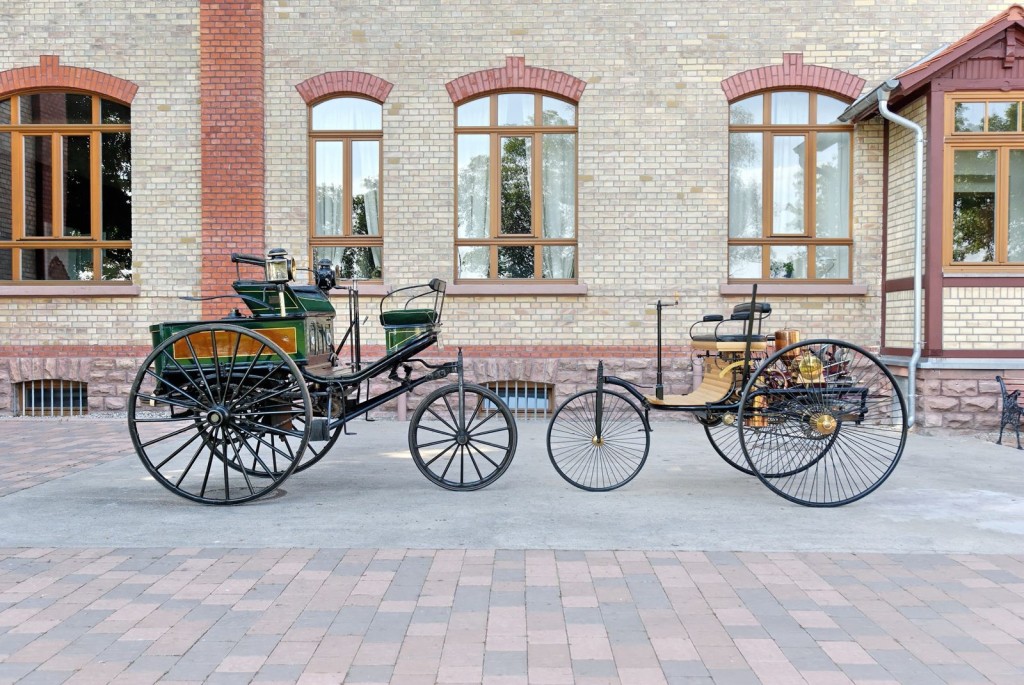 1886 Benz Patent Motorwagen original and replica