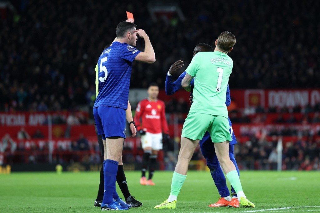 Gueye became the first Premier League player sent off for fighting a teammate since 2008.

The Premier League Match Centre posted on X about the incident. "The referee's red card call to Gueye for violent conduct was checked. VAR confirmed the decision with the action deemed a clear strike."