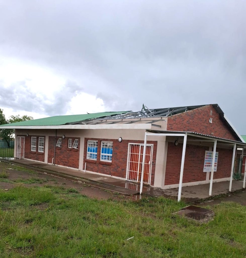The Free State Department of Education is counting the costs of extensive damage to the Boitumelong Special School in Thaba Nchu caused by a gale-force storm which wreaked havoc at midday on Monday, 24 November. The destructive storm ripped off multiple corrugated iron roofs of the school's infrastructure.
