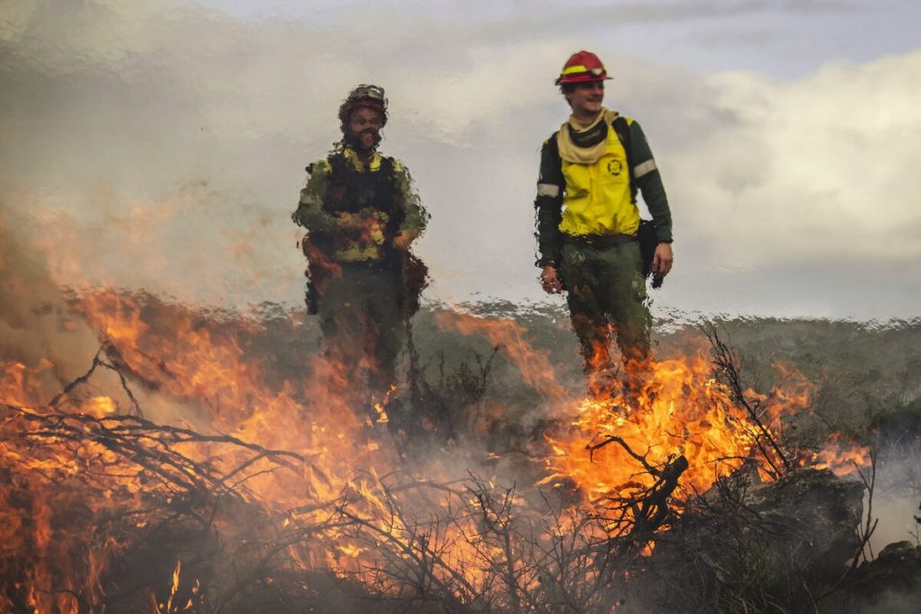 Firefighters work through relentless heat to contain multiple wildfire fronts. Photo: NCC Environmental Services